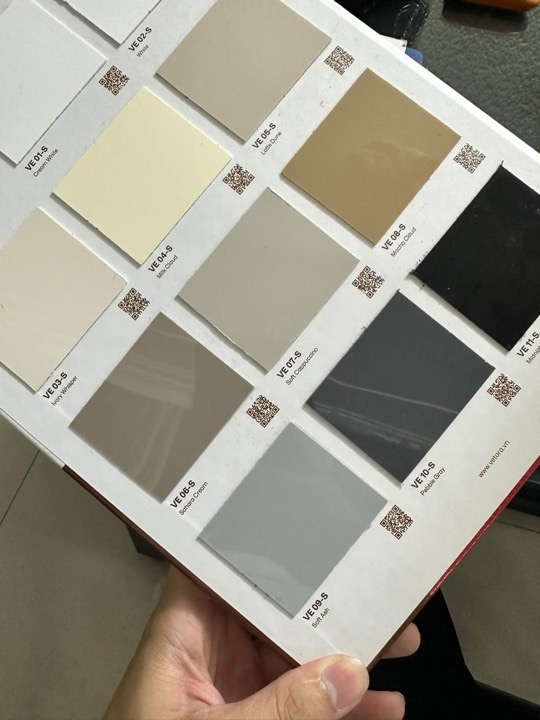 Bảng màu vật liệu phủ bề mặt MDF tại xưởng Đức Ngọc