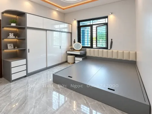 Tủ áo cánh lùa kịch trần kết hợp khoang cất chăn màn mùa đông DN-TA-20 xưởng Đức Ngọc